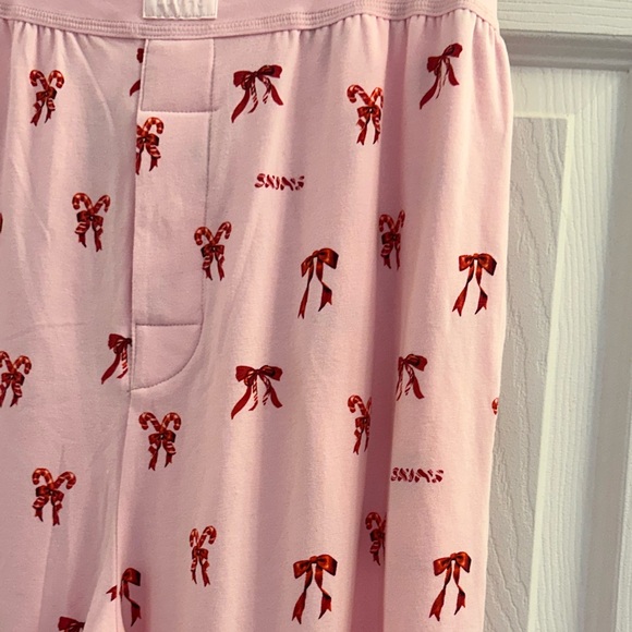 SKIMS Candy Bow Boyfriend Long Sleeve and Pant Set-Cherry Blossom size Medium - Picture 10 of 14